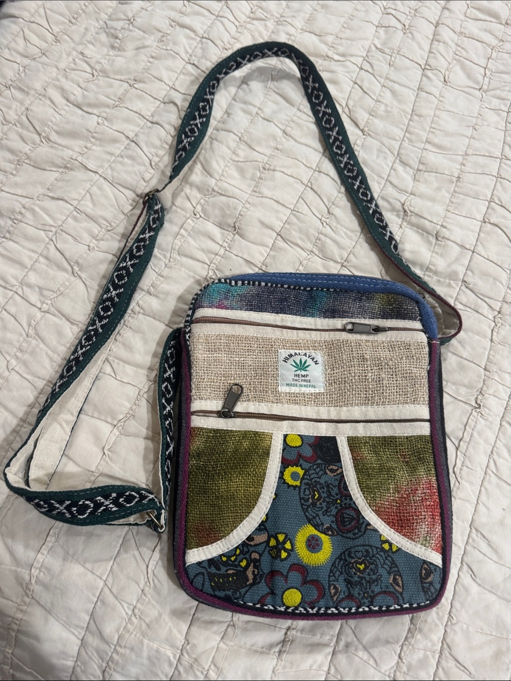 Hemp Casual Crossbody Bag in Multicolor